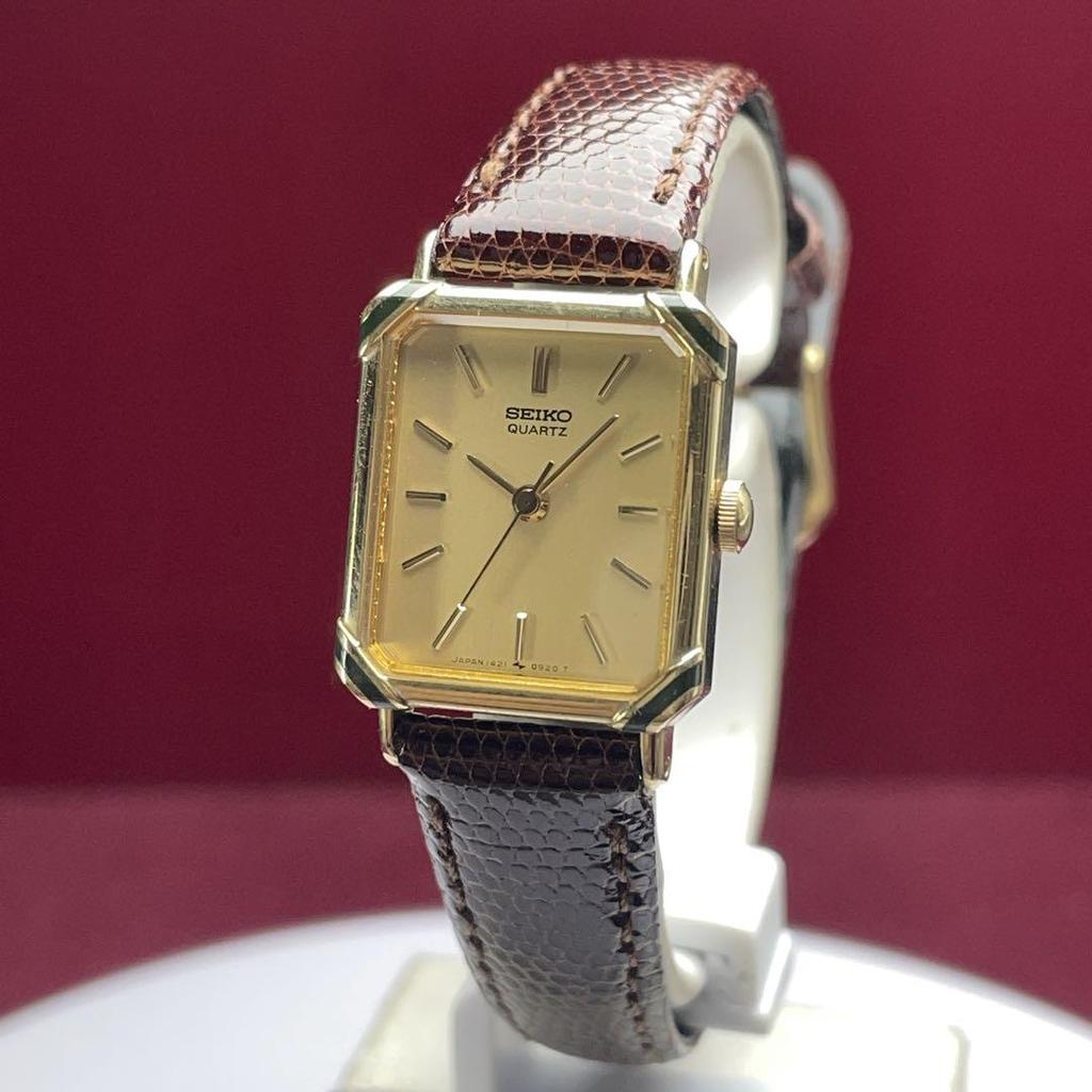 [USED] 90s SEIKO QUARTZ Watch, Battery Replaced, Made in Japan, SGP Square Case