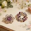 Rhinestone Wreath Brooch Artificial Gemstones Swan Lapel Pin Retro Elegant Brooch Pin for Women Coat Shirt Dress