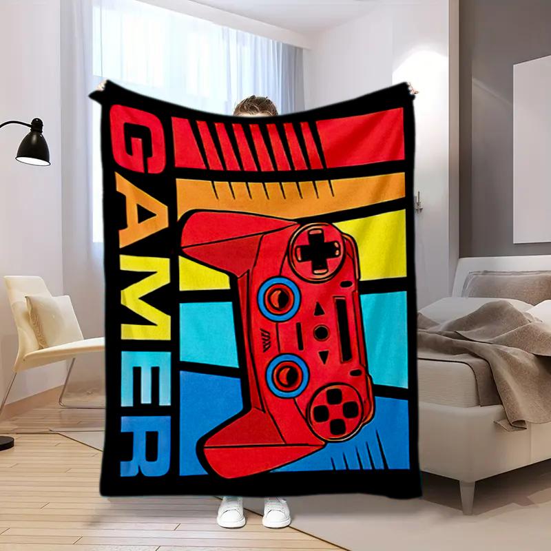 1PC Game Elements printed blanket, all season lightweight home office outdoor nap multifunctional blanket A6