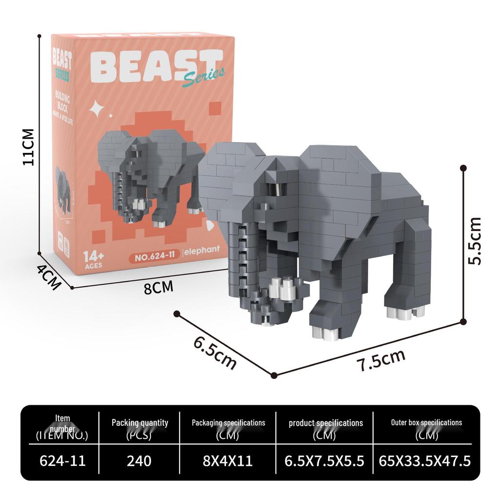 Fierce Beasts Building Block Model: Lion, Tiger, Black Panther, Gorilla - Educational Toy Gift
