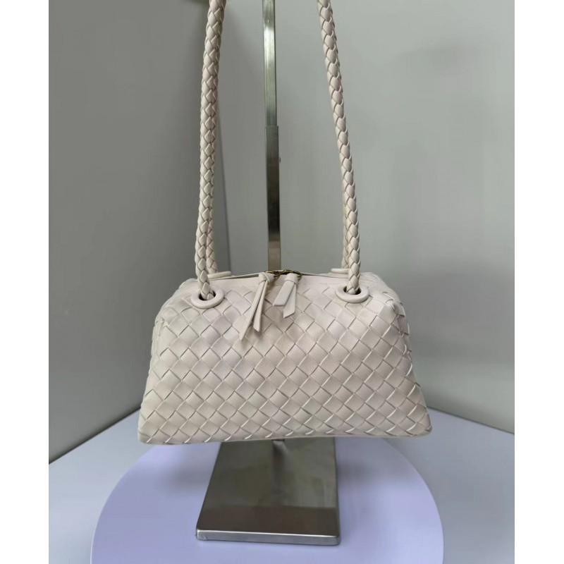 Woven PU Pillow Bag Women Small Structured Shoulder With Zip Crossbody Or Underarm Style