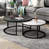Nordic-Style Round Coffee Table, Modern Minimalist Design for Small Apartments, Creative Wrought Iron Base