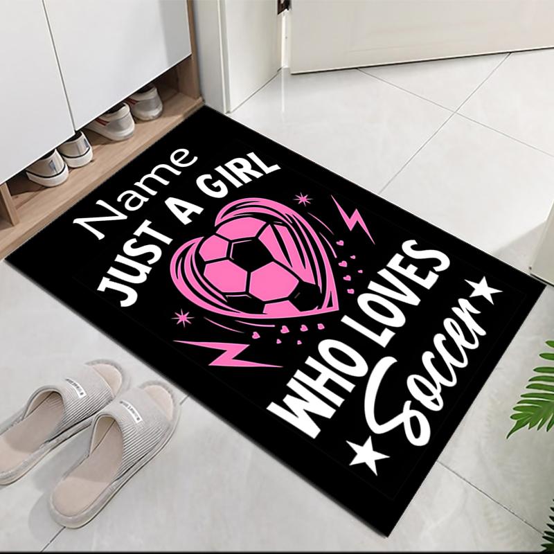 Benutzerdefinierter Fußball-Teppich mit Namen, für Bürostuhl, Wohnzimmer, Schlafzimmer, Küche, Dekor, Geschenke.