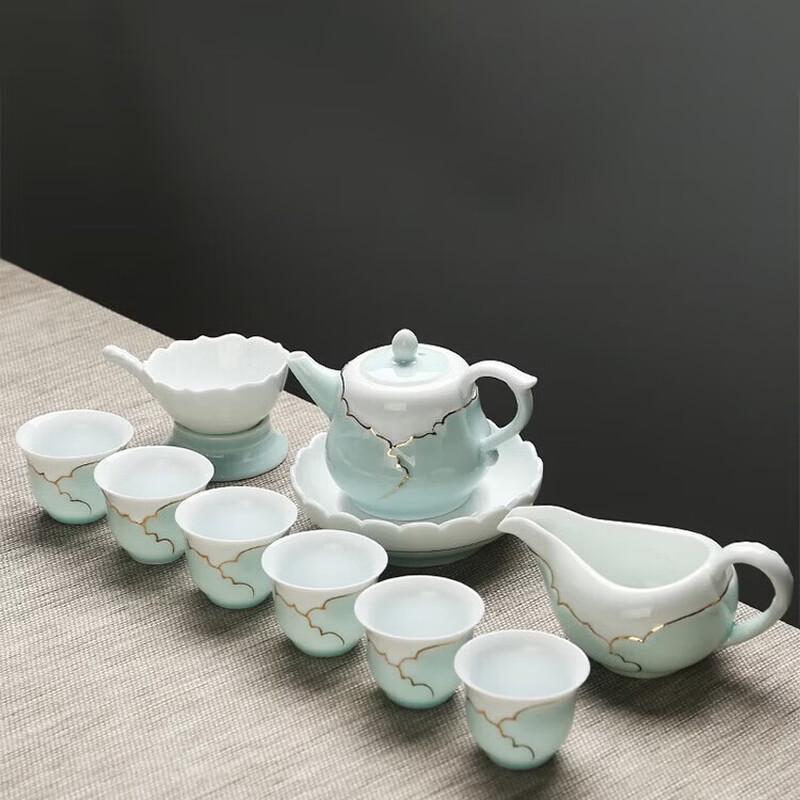 Yike Celadon Hand-painted Ceramic Tea Set