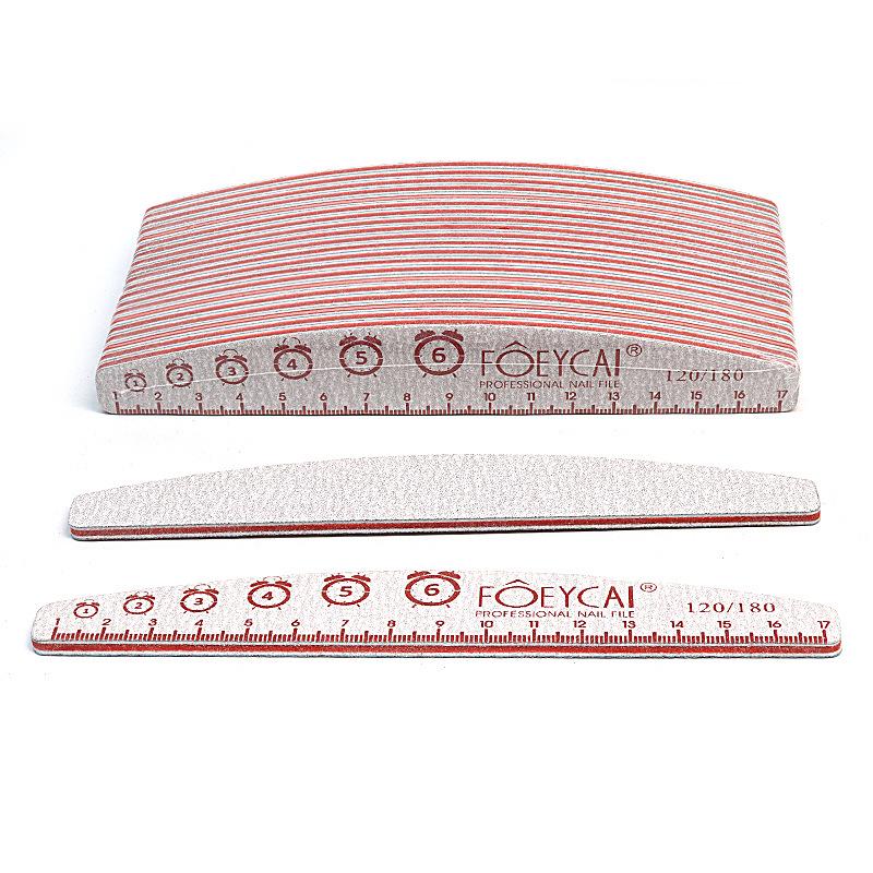 Zebra Nail Art Polishing File: Washable Nail Shaping Tool Half Round Ruler File