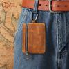 Crazy Horse Leder Retro Münzbeutel Münzbeutel Tragbar Schlüsselaufbewahrungstasche Echtes Leder Mini Tasche Hängende Bauchtasche