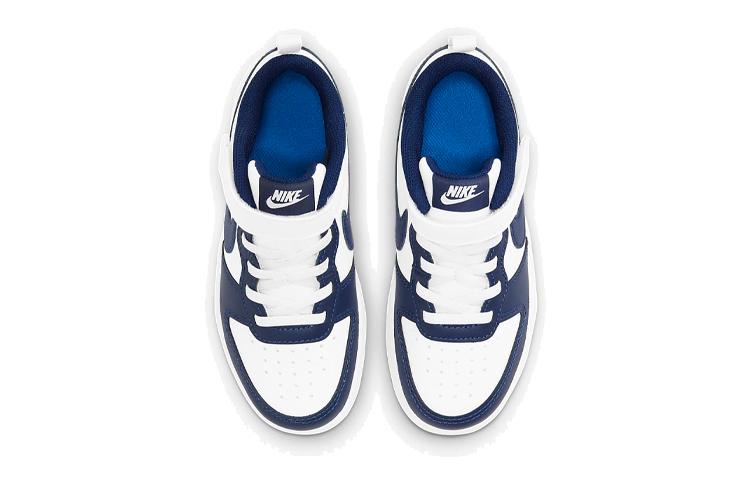 Nike Court Borough 2 White Blue Low top Skateboard Shoes Children Aged 3 7 Years Old BQ5451-107