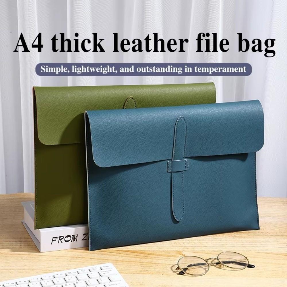 PU Leather Document Folder A4 Storage Bag Fashion Document Bag Office Organizer