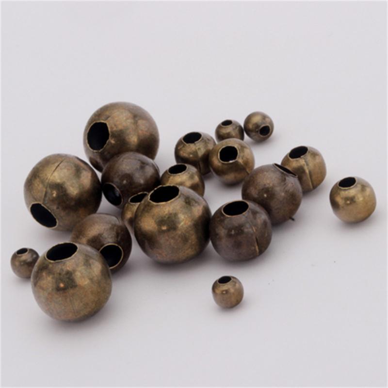 Louleur High Quality Round Tone Metal Beads Smooth Ball Spacer Beads for Jewelry Making Iron Beads DIY Bracelet Necklace