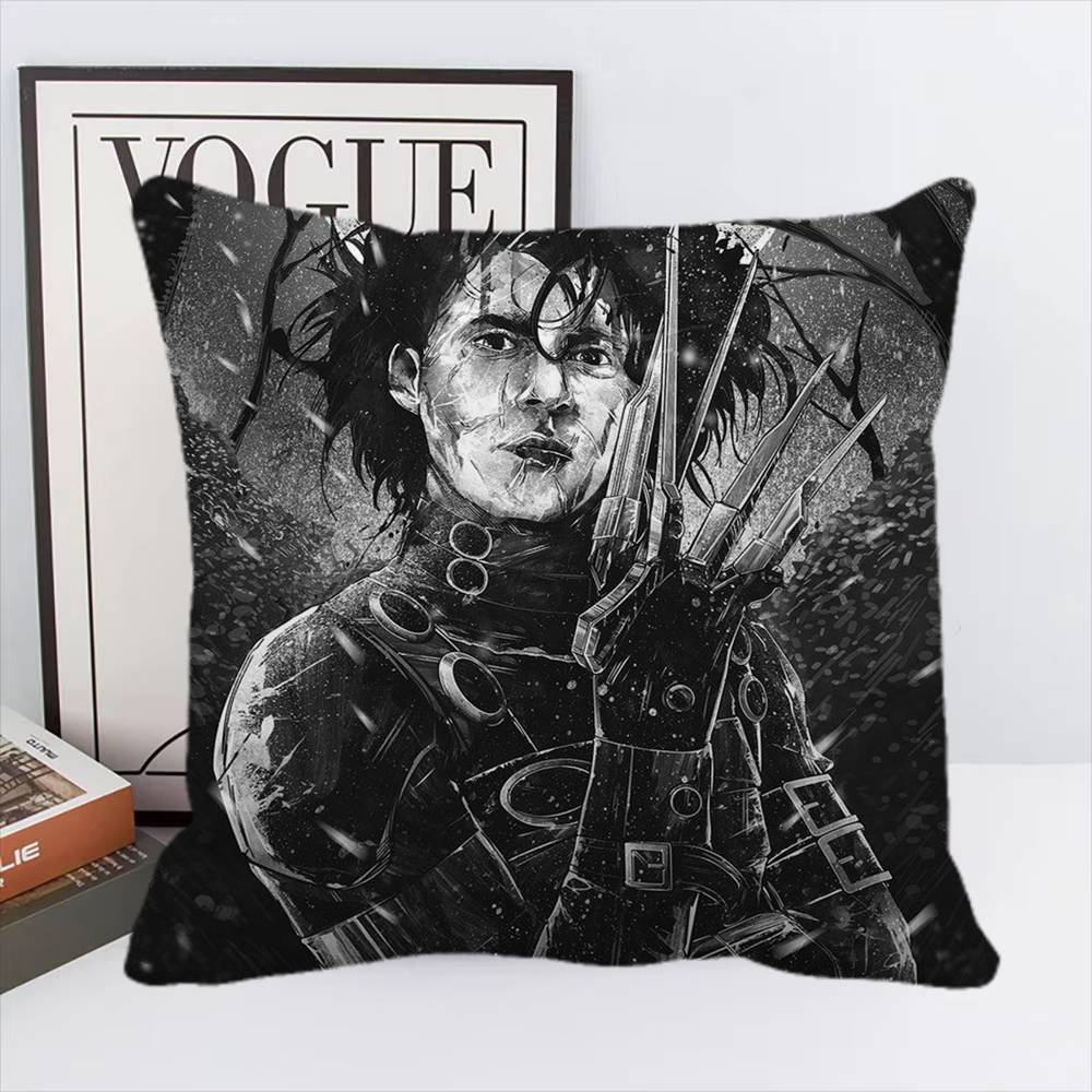 Edward Scissorhands Movie Pillow Case Square Pillow Bedroom Sofa Leisure Comfort Cushion Home Decoration