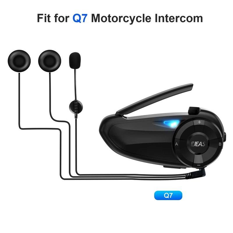 EJEAS 3.5mm Jack HiFi CVC Noise Reduction Microphone Headset for V6 Series Q2 Q7 V4 Plus Motorcycle Helmet Earphones
