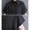 DIMANAF 2025 Summer Plus Size Dress Women Dress Loose New Vintage Casual Basic Lace Spliced Shirt Dress