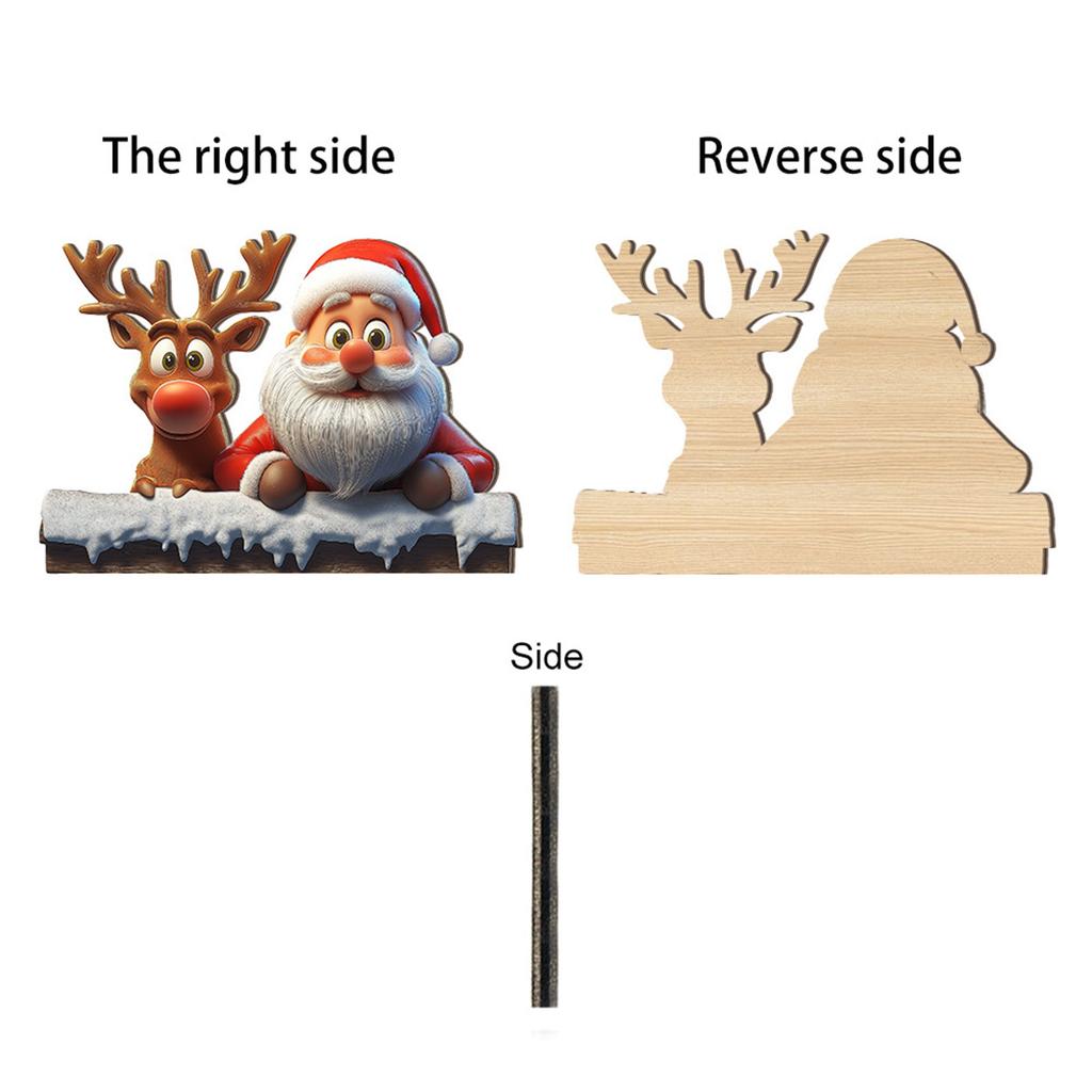 Christmas Garden Signboard, Wooden Courtyard Sign, Outdoor Winter Christmas Decoration, Family Front Door Decoration 2piece Set