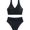 Swimsuit women's new solid color halter high waist sexy bikini split swimsuit