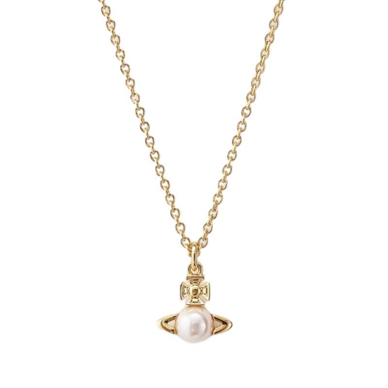 

High-end Women s Saturn Pearl Necklace With Chain Classic Style Jewelry For All Occasions