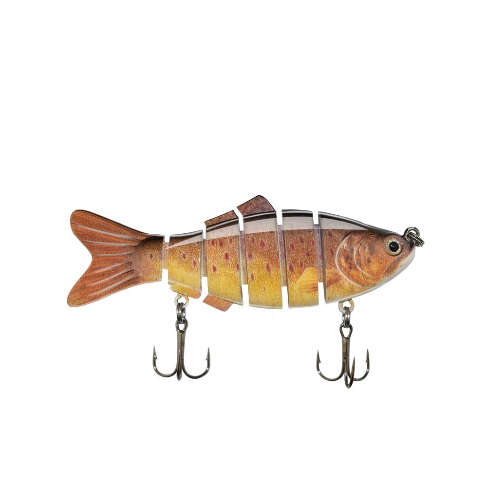 Fishing Lure 5 Segments Crank 3D Eyes Fish Shape Tackle Hook 10cm/17g 1pc