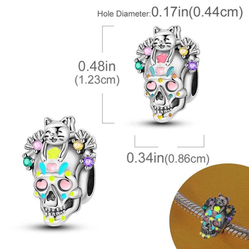New Copper Halloween Skull Pumpkin Charm Bead Fit Original Pendant Bracelet Diy Halloween Holiday Decoration Souvenirs