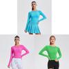Womens Athletic Running Yoga Top With Stretchy Polyester Fabric For Gym Fitness