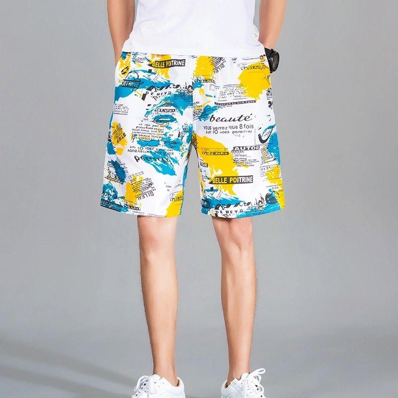 Men's Summer Beach Shorts Men's Cropped Shorts Plus Size Mid Length Shorts Casual Shorts Quick Drying Pants