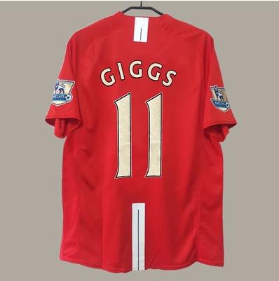 07-08 Britische C-Liga Mann L Retro-Trikot Nr.. 7 Ronaldo Nein. 10 Rooney Nein. 11 Giggs langärmeliges Fußballtrikot
