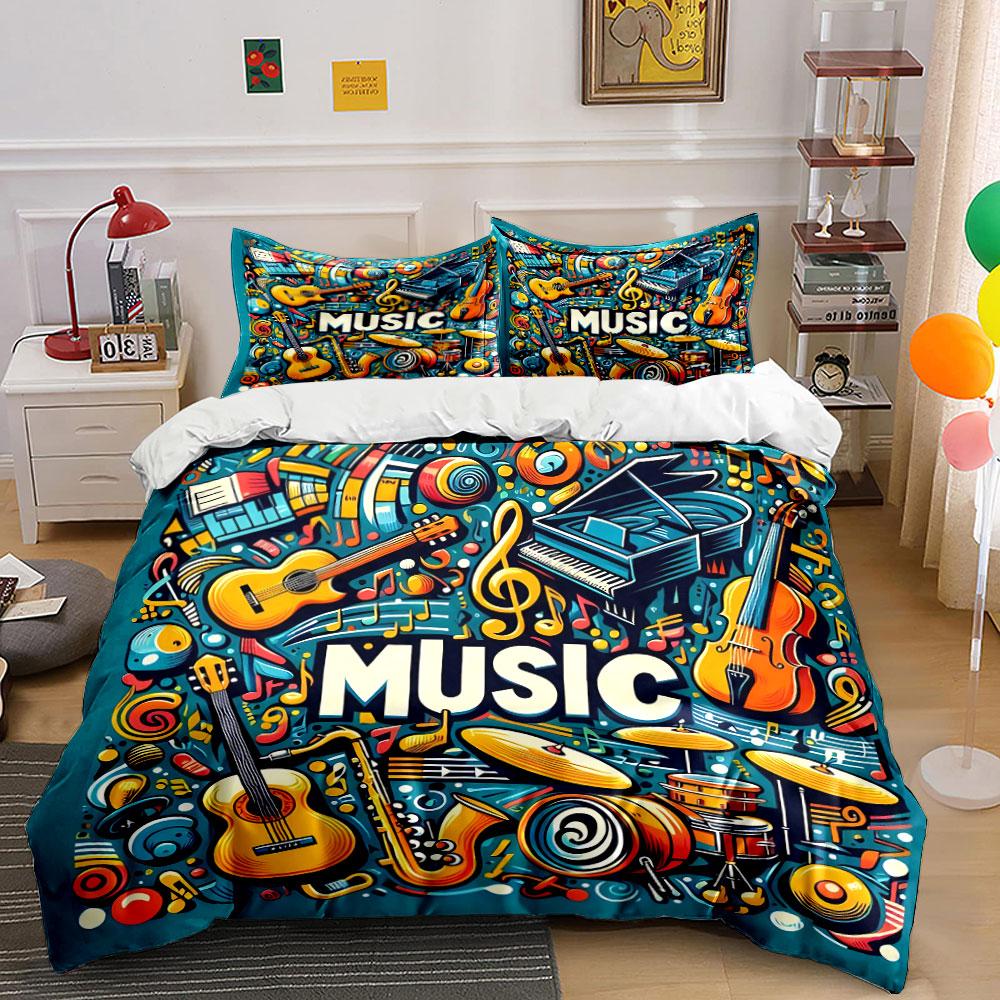 Music-Inspired Instruments Art Bedding Duvet Cover