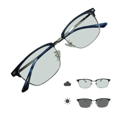 [OTC.web] 2399HC Polarized Photochromic Sunglasses for Men - Classic, Stylish Metal Wellington Design with UV Protection (C8 BlueSilver)