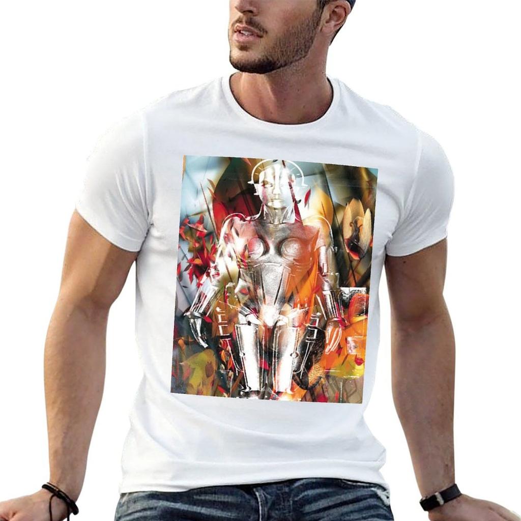 Ghost of a Robot T-Shirt Relaxed Fit Casual Short Sleeve Top