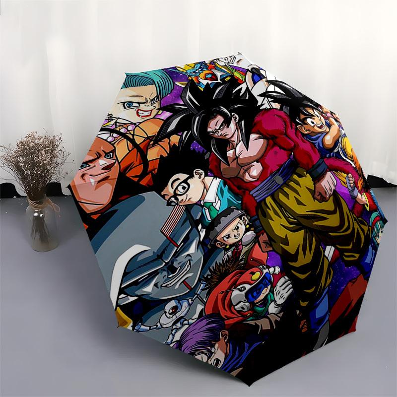 1pc Dragon Ball Z Goku Vegeta Automatic Opening/Closing Umbrella with 3-Fold Design, Perfect Gift for Fans, Travelers, Daily Use, Festival Present.C01