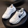 Spring 2025 New Leather Little White Shoes Flat-soled Sports Running Breathable Casual Single Shoes Thick-soled Round Head Women's Shoes Tide