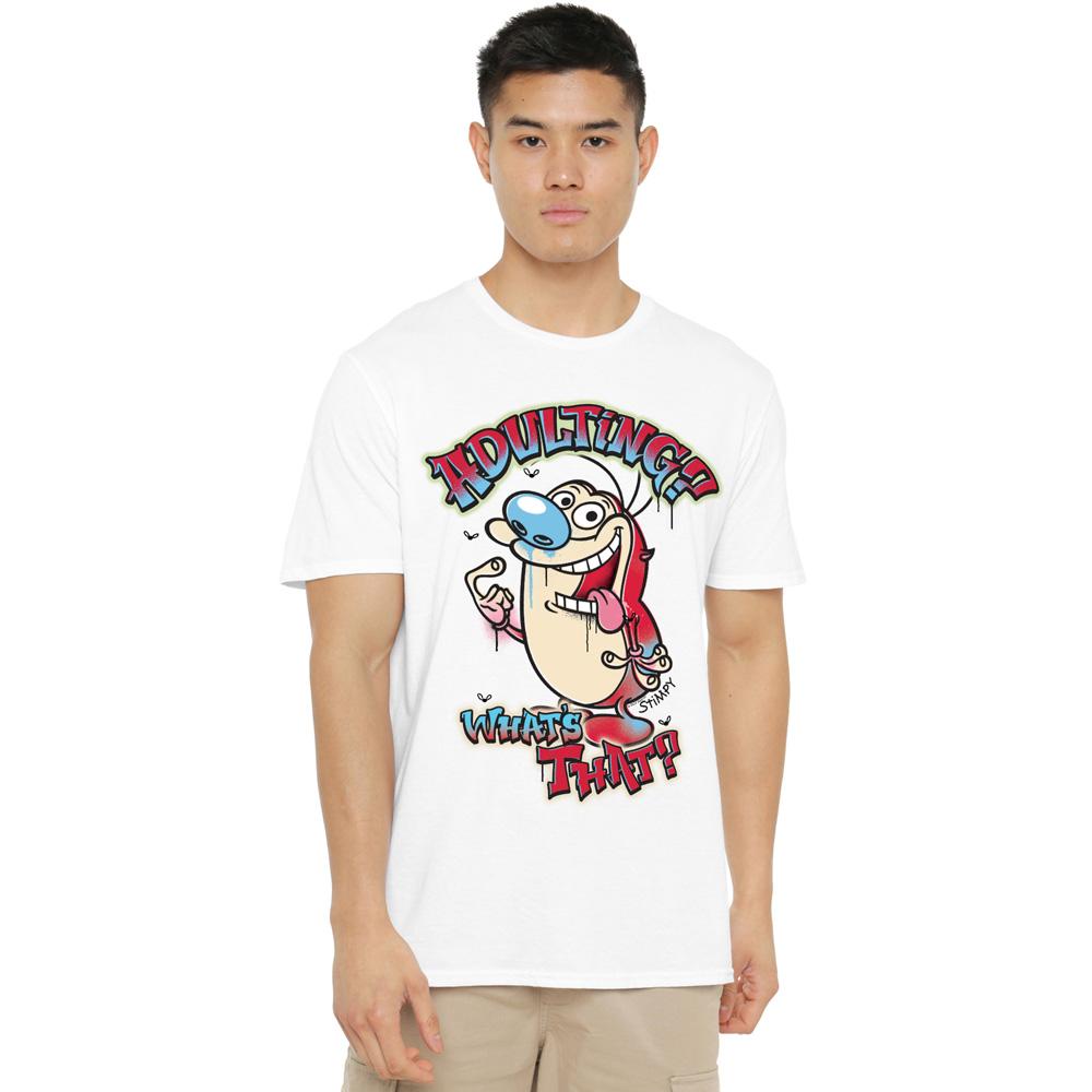 Ren & Stimpy Mens Adulting Whats That? T-Shirt