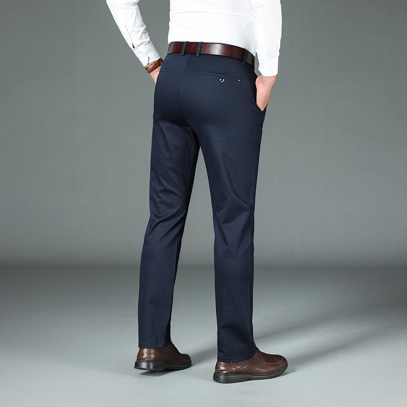 Men's Bamboo Fiber Elastic Business Casual Anti-Wrinkle Straight Pants
