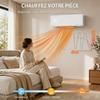 Wall-mounted ceramic heater 1000/2000W, electric radiator, fan, thermostat, timer, 54x18.7x12.3cm, white