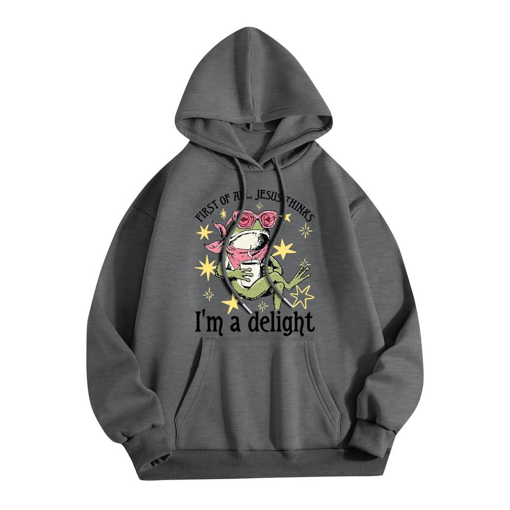 Women's Casual Loose Fit Letter Print Long Sleeve Pullover Hoodie for Everyday Wear