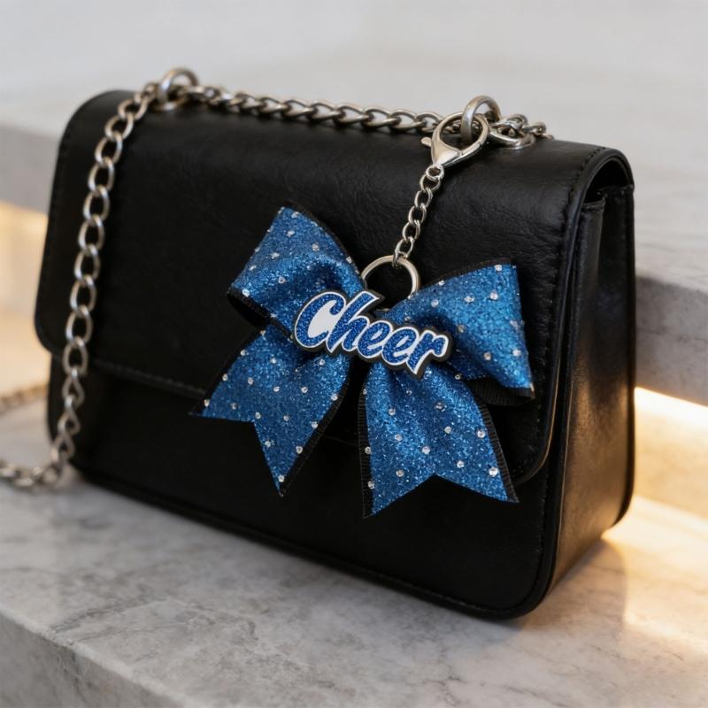 Versatile Glittering Bowknot Keychain Decorative Accessory for Purses Wallets Cheerleader Inspired Key Holder