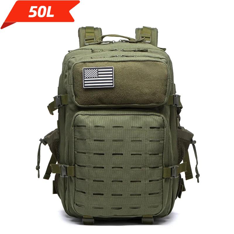 25L/50L Tactical Backpack Bag Hunting MOLLE Backpack GYM For Men EDC Outdoor Hiking Rucksack Witch 2 Bottle Holders