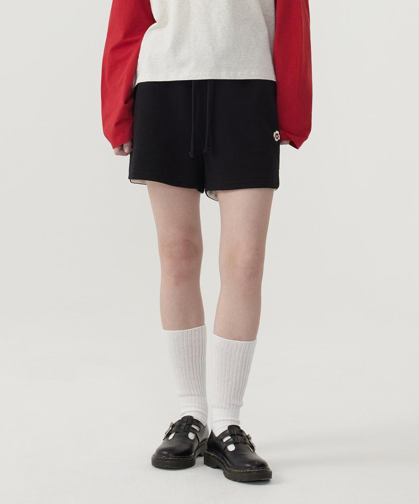 COVERNAT WOMAN Cloverheart Sweat Shorts Black