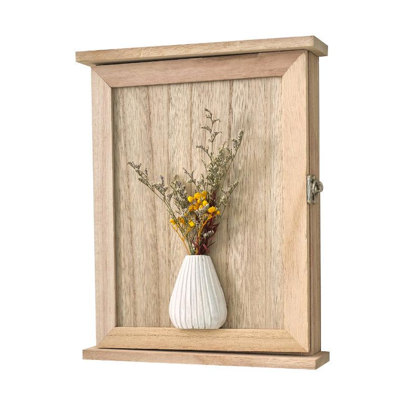 1 Stück Holzbox mit glatter Oberfläche, handgefertigt, Vintage, langlebiger Organizer, Aufbewahrung aus Massivholz, Desktop, Handheld, robust, 25x19,5cm