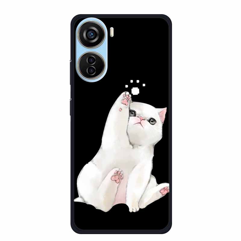 Schwarze Silikonhülle für ZTE Blade V50 Design 5G Libero 5G IV V41 Vita Axon 40 lite Handyhülle Cartoon Katze Weiche Rückseite Hülle