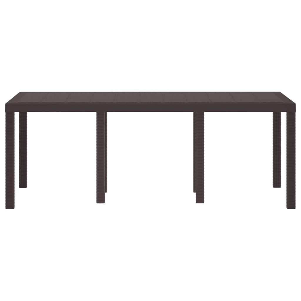 Brown Garden Table 200 x 100 x 73 cm Poly Rattan