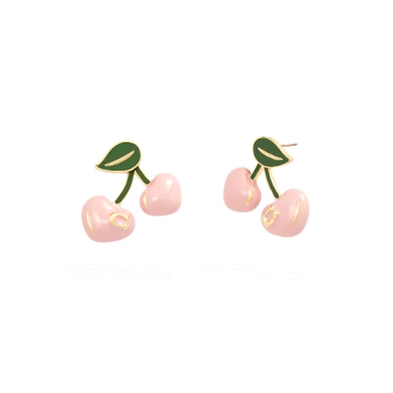 COACH Lightweight and comfortable brass earrings for women, pink жёлтый