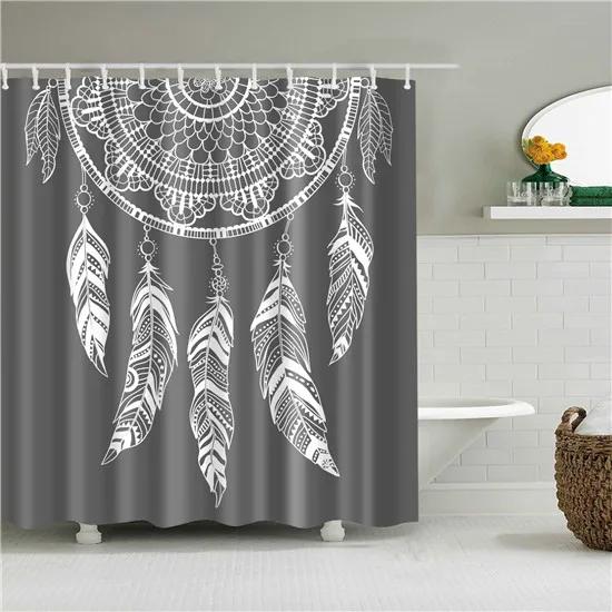Vintage Style Map Anchor Cowboy Printed Shower Curtains With 12 Hooks Waterproof Polyester Decorative Bathroom Curtains