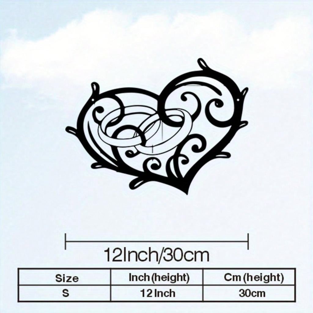 Metal Heart Wall Art Vintage Iron Wedding Decor Rustproof Home Gift
