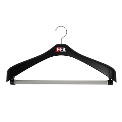 Shinkohanger F-Fit Rotating Jacket Hangers, 47" (5-Pack), Black, Made in Japan, Heavy-Duty, Anti-Slip Clothes Drying Rack for Pants, Towels, Slacks, B