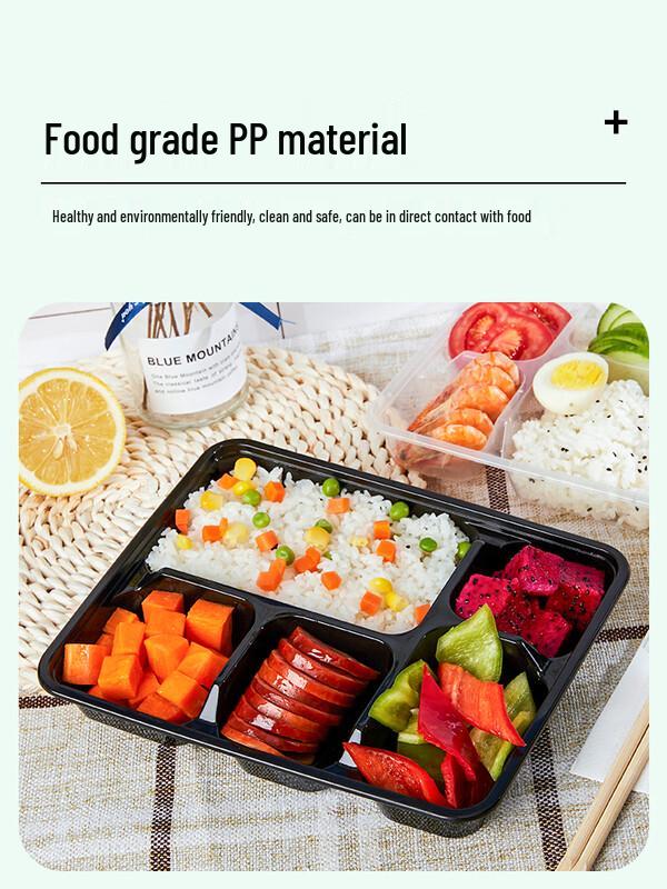 Disposable 4-Compartment Takeout Food Containers