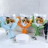 Handmade Simulated Flower Bouquet Crochet Sunflower Animal Plush Bouquet  Teacher's Day