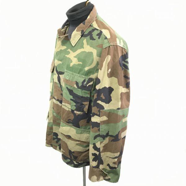 80er Jahre Vintage US Army BDU Jacke Herren M Woodland Camouflage Verstellbare Passform Knöpfe Militär(GEBRAUCHT)