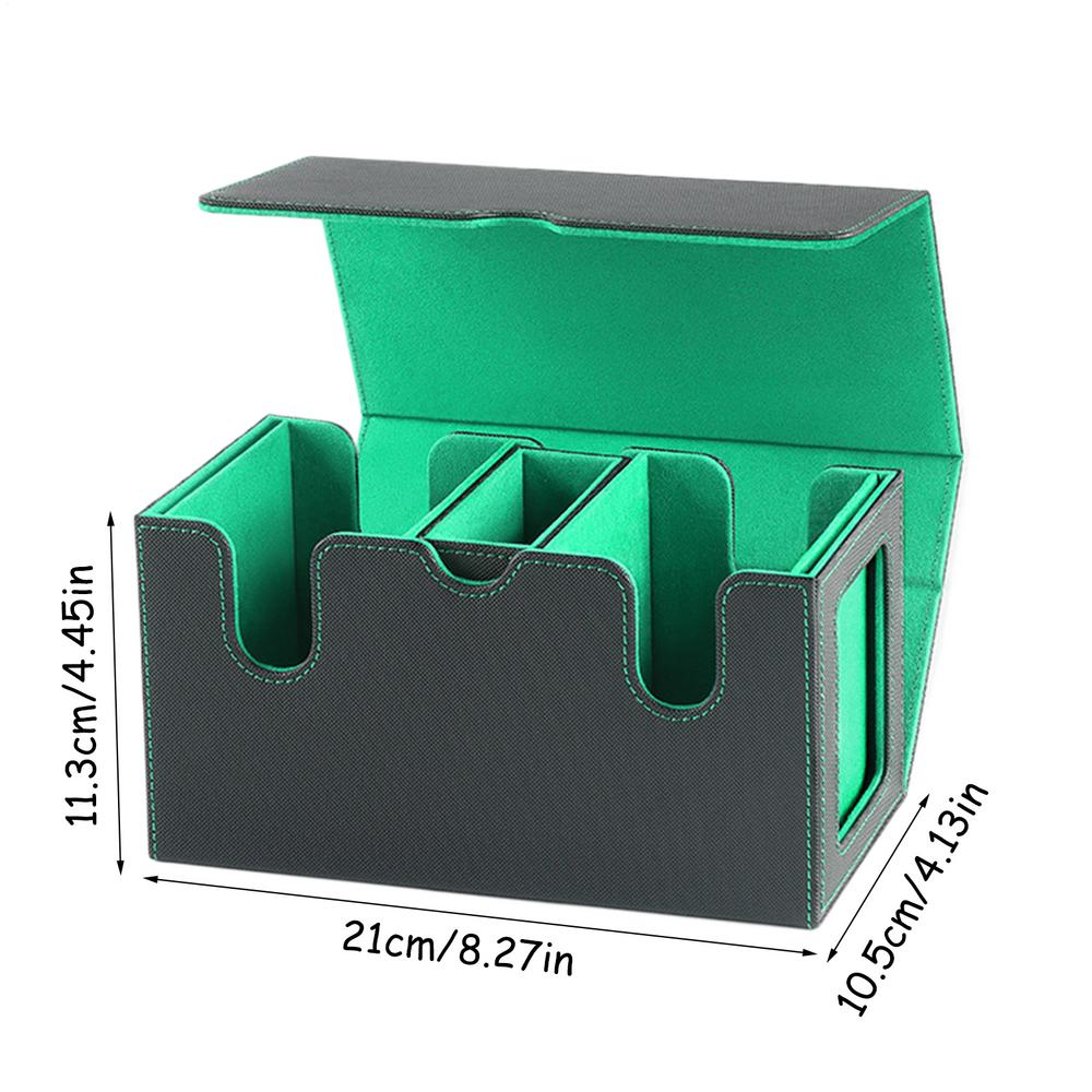 Коробки для колод карт с магнитной застежкой Органайзер Контейнер Кейс для колоды С лотком для кубиков Для коллекционных игр Спортивных игр зелёный 7370₽