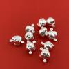 Sterling Silver KT Cat Wealth God Bracelet Charms - Pure Silver Spacer Beads for Children's Accessories