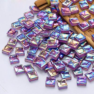Bunte Quadratische Mosaikglasstücke zum Selbermachen, Geeignet für Handarbeit, Perfekt für Lampentische, Glas-Kerzenhalter, Hintergrundwände