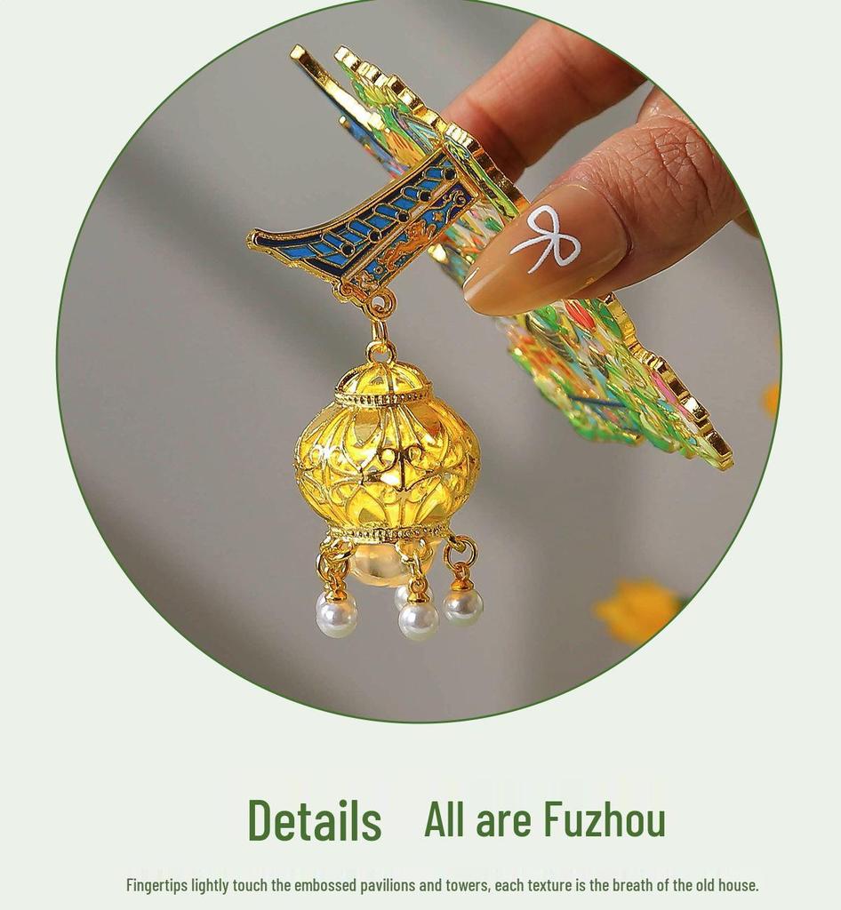 Fuzhou Blessing Antike Häuser Laternen Metall Kühlschrankmagnet - Kulturelles Wahrzeichen Touristisches Souvenir
